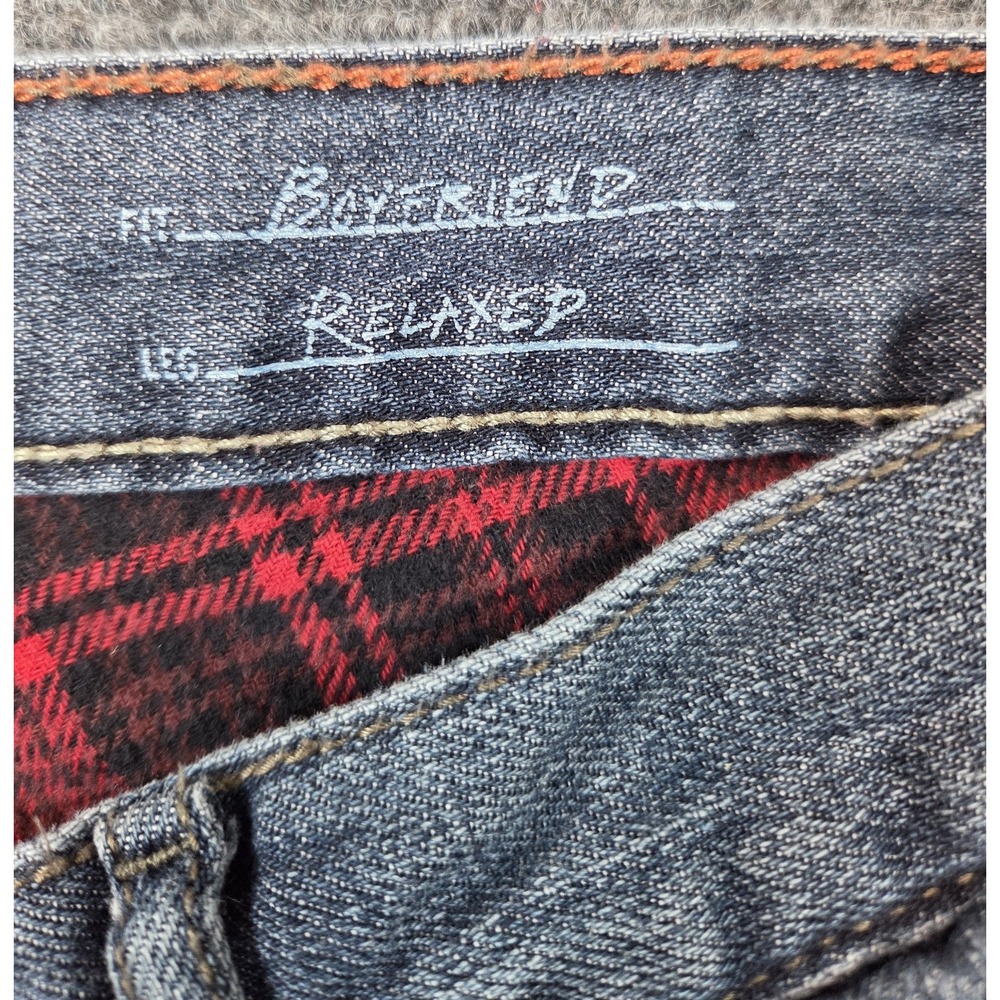 Eddie Bauer Flannel Lined Jeans Womens 6 Blue Boyfriend Relaxed - Picture 7 of 8